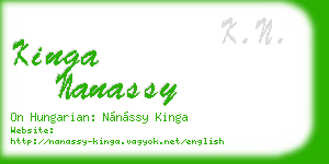 kinga nanassy business card