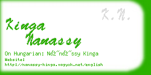 kinga nanassy business card